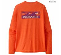 Patagonia L/S Cap Cool Daily Shirt Boardshort Logo Langarmshirt, L, orange peel - light orange peel x-dye