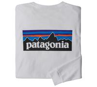 Patagonia Longsleeve M's L/S P-6 Logo Responsibili-Tee aus recycelter Baumwolle Weiß L Herren