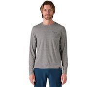 Patagonia - Langarm / ärmel T-Shirt - M's L/S Cap Cool Daily Graphic Shirt Waters Feather Grey für Herren - Größe XL - Grau Grau XL