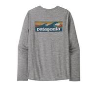 PATAGONIA M'S L/S Cap Cool Daily Graphic Shirt Langarm Capleen Cool Graphic Shirt - Water 45170 Parallel Import, Blaf (Boardshort Logo Abalone Blue: Feather Grey), XL