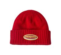 Patagonia - Mütze mit Umschlag - Brodeo Beanie Oval Logo: Amanita Red für Herren aus Wolle - Rot Rot one size