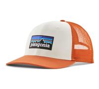 Patagonia P-6 Logo Trucker Hat Basecap, white w/redtail rust