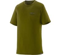 Patagonia - T-Shirt aus Merinowolle - M's Cap Cool Merino Blend Graphic Shirt Fitz Roy Strata: Pond Green für Herren aus Wolle - Größe XL - Khaki Khaki XL