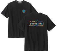 Patagonia - T-Shirt aus recycelter Baumwolle - M's Unity Fitz Responsibili-Tee Ink Black für Herren aus Baumwolle - Größe S - schwarz schwarz S