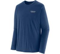 Patagonia - Technisches, atmungsaktives Wander-T-Shirt mit langen ärmeln - Herren - M's L/S Cap Cool Merino Blend Grphc Shirt Hrtg Blau XL