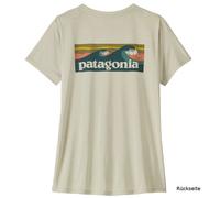 Patagonia Women's Cap Cool Daily Shirt Boardshort Logo T-Shirt, S, dyno white