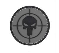 Patch 3D PVC Punisher Target 4,5 x 4.5 cm Grau Zielscheibe glow in the dark nachleuchtend