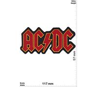 Patch - AC DC - ACDC - rot gold - Musicpatch - Rock - Vest - Patches - Aufnäher Embleme Bügelbild Aufbügler