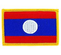 Patch Aufnäher Bestickt Flagge Laos Laos zum Aufbügeln Abzeichen Wappen Backpack