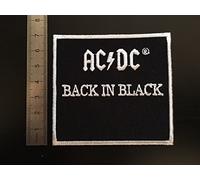 Patch Aufnäher Flicken - Motiv: AC DC, Back in Black, zum Aufbügeln