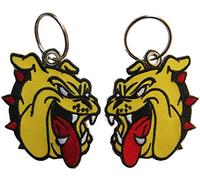 Patch Bulldog Comic Hund gestickter Schlüsselanhänger Keychain Aufnäher Badge