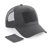 Beechfield Trucker Cap mit abnehmbarem Patch Snapback-Größeneinsteller Graphitgrau