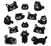 Patch Süße Schwarze Katze Sich Fest zum Aufbügeln, Bügelflicken Kinder Flicken, Bügel-Patches, Patches Zum Aufbügeln, Bestickte Aufnäher, Vielfältige Designs für Jeans, Hemden & Jacken (13)