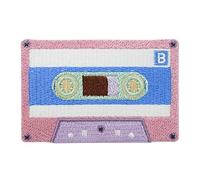 Patch zum Aufbügeln - Rosa Kassette | Retro Patches, Vintage Bügelbild, Old School Aufbügler, Rock Musik Aufnäher Finally Home