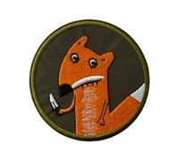 Patches Klett, Fuchs mit Messer Stickerei Moral MilitäR Patch, Abzeichen Klettbänder Aufnäher Für DIY Rucksäcke, Jacken, Jeans, Kappen, Kleidung