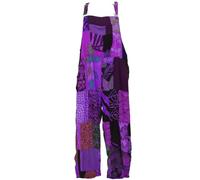 Patchwork Latzhose, upcycling Damen Sommerjumpsuit, Unisex, lila, L