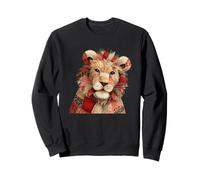 Patchwork Löwenkopf Rustikale Safari Dschungel Kinderzimmer Sweatshirt