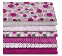 Patchwork- und Quiltpaket "Dots & Stripes", beere/grau