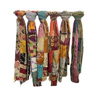 Patchwork Vintage Kantha Baumwolle Sari Schals Schal 10 Stück Lot