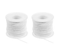 PATIKIL 0.8 mm Elastische Schnur, 2 Rolle Gummiband für Armbänder, Elastisches Faden, Gummischnur für Armband Stabile Dehnbare Halsketten Perlen Basteln DIY (50m, Weiß)