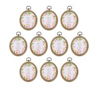 PATIKIL 10 Stücke 3"x2.4" Stickrahmen Rahmen Imitiertes Holz Oval Kreuzstich Stickrahmen Ring für Stickkunst Handwerk Nähen Dekoration