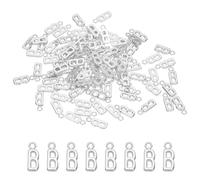 PATIKIL 100 Stück Buchstaben Anhänger Metallbuchstaben, Charme Bulk Niedlich für DIY Schmuckherstellung Ohrringe Halsketten Schlüsselanhänger Handwerk, Dunkles Silber, Buchstabe B
