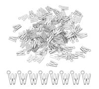 PATIKIL 100 Stück Buchstaben Anhänger Metallbuchstaben, Charme Bulk Niedlich für DIY Schmuckherstellung Ohrringe Halsketten Schlüsselanhänger Handwerk, Dunkles Silber, Buchstabe W