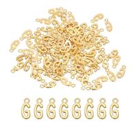 PATIKIL 100 Stück Buchstaben Anhänger Metallbuchstaben, Charme Bulk Niedlich für DIY Schmuckherstellung Ohrringe Halsketten Schlüsselanhänger Handwerk, Hellgold, Buchstabe G