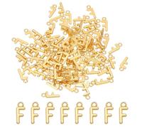 PATIKIL 100 Stück Buchstaben Anhänger Metallbuchstaben, Charme Bulk Niedlich für DIY Schmuckherstellung Ohrringe Halsketten Schlüsselanhänger Handwerk, Hellgold, Buchstabe F
