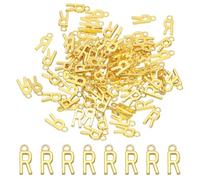 PATIKIL 100 Stück Buchstaben Anhänger Metallbuchstaben, Charme Bulk Niedlich für DIY Schmuckherstellung Ohrringe Halsketten Schlüsselanhänger Handwerk, Goldton, Buchstabe R