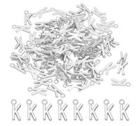 PATIKIL 100 Stück Buchstaben Anhänger Metallbuchstaben, Charme Bulk Niedlich für DIY Schmuckherstellung Ohrringe Halsketten Schlüsselanhänger Handwerk, Dunkles Silber, Buchstabe K