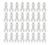 PATIKIL 100 Stück Graue Polyesterband Satin Pins, Awareness Ribbon Satin mit Sicherheitsnadeln
