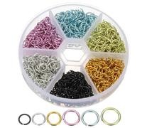 PATIKIL 1000 Stück 4/5/6/7/8/10mm Runde Biegeringe Jump Rings Spaltringe Sprungringe für Schmuckherstellung Schmuck Basteln Halsketten Armbänder Ohrringe DIY Kettenanhänger, 6 Farben