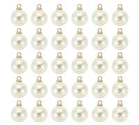 PATIKIL 10mm Perlenanhänger, 100 Stück Perlenperlen Faux Pearl Anhänger Charme Schöne DIY für Schmuckherstellung Armbänder Ohrringe Halskette Hochzeitshandwerk, Goldenes Beige