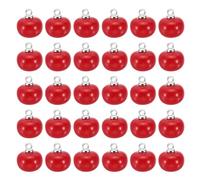 PATIKIL 10mm Perlenknöpfe, 100 Stück Chubby-Buttons Großer Knopf Handgemachter Verschluss Weißer Kunstperle mit Schaft für Basteln, Nähen, Kleidung, DIY Weihnachtspullover Hemd, Silberrot