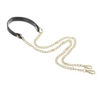 PATIKIL 120cm Taschenkette Geldbörsen-Kettenriemen, Leder-Metall-Kettenriemen als Ersatzkette für Taschen, Schultertaschen, Clutches, Handtaschen, Schwarz/Lichtgold