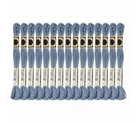 PATIKIL 15 Stränge Stickgarn Uni Farben Polyester Stickfaden Blau-Grau | 8Mx1mm Stickgarn Set Freundschaftsarmbänder Faden Armbandfaden für Kreuzstich, Handstickerei, DIY-Handwerksprojekte