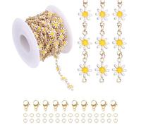 PATIKIL 16.4Ft Bunte Blumenkette Rolle, Schmuckherstellung Kettenglieder Bulk Mit Lobster Claps Jump Rings Für Schmuckherstellung Findings DIY Basteln Halsketten Armbänder, Weiß