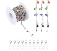 PATIKIL 16.4Ft Farbiger Rhinestone Stick Chain Roll, Schmuckherstellung Ketten Bulk Mit Lobster Claps Jump Rings Für Schmuckherstellung Findings DIY Craft Halsketten Armbänder, Weiß