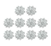 PATIKIL 2,4" Stoffbroschen Blumen, 10 Stück Stoffblumen für Broschen-Nadeln, Stoff-Applikationen für Haarbänder mit Perle für DIY-Handwerk Hochzeitsdekoration, Grau