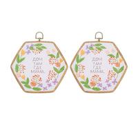 PATIKIL 2 Stück 17,3x15,2 cm Stickrahmen Set, Hexagon Holz Stickerei Rahmen, Kreuzstich Stickrahmen Ring mit Einstellbarer Messingschraube für Embroidery Nähen DIY, Braun