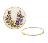 PATIKIL 2 Stück 28 cm Stickrahmen Set, Rund Buche Holz Stickerei Rahmen, Kreuzstich Stickrahmen Ring mit Einstellbarer Messingschraube für Embroidery Nähen DIY, Naturfarben