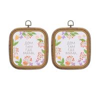 PATIKIL 2 Stück 6,3" x 5,7" Stickrahmen Eckig Rahmen Runde Holz Kreis Kreuzstich Stickrahmen Ring Stickständer für Embroidery Kreuzstich Stickkunst Handwerk Nähen Dekoration, Braun