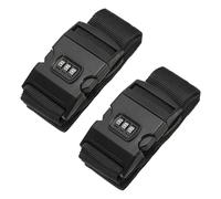 PATIKIL 2 Stück Koffergurt Gepäckgurte Verstellbare Gepäckbänder mit Kombinationsschloss TSA-Zulassung für Koffer Reisen, Schwarz