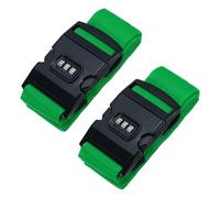 PATIKIL 2 Stück Koffergurt Gepäckgurte Verstellbare Gepäckbänder mit Kombinationsschloss TSA-Zulassung für Koffer Reisen, Grasgrün