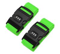 PATIKIL 2 Stück Koffergurt Gepäckgurte Verstellbare Gepäckbänder mit Kombinationsschloss TSA-Zulassung für Koffer Reisen, Grün