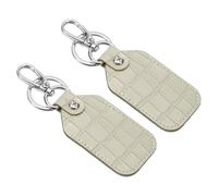 PATIKIL 2 Stück Leder Schlüsselanhänger RFID Schlüsselanhänger Schutz 1,57" x0,14 Grau