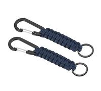 PATIKIL 2 Stück Paracord Schlüsselanhänger 14.5cm Geflochten Lanyard D Ringe Schlüsselclip Blau Ledergürtel Überlebend Schlüsselanhänger für Männer, Frauen, Schlüssel