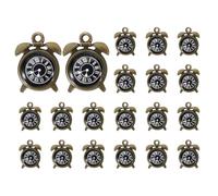 PATIKIL 20 Stück Charms Anhänger Uhr, 16 x 3mm Schlüsselanhänger Keychain Schmuckanhänger für Armbänd, Geschenke, Taschenzubehör, Halsketten - Dunkelbronze