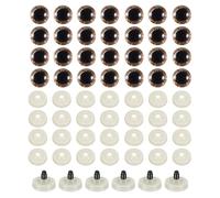 PATIKIL 20mm Blitz Sicherheitsaugen 30 Stück Plastik Glitzer Sicherheitsaugen Realistische Bunte Sicherheitsaugen Zum Häkeln Deko Häkelzubehör Puppen Basteln Braun